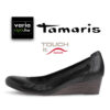 Tamaris telitalpú női félcipő, 1-22320-28-001, fekete bőr
