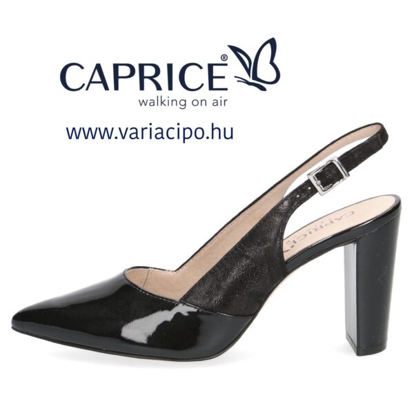 Caprice alkalmi szandálcipő, 9-29604-28-019, fekete, lakk