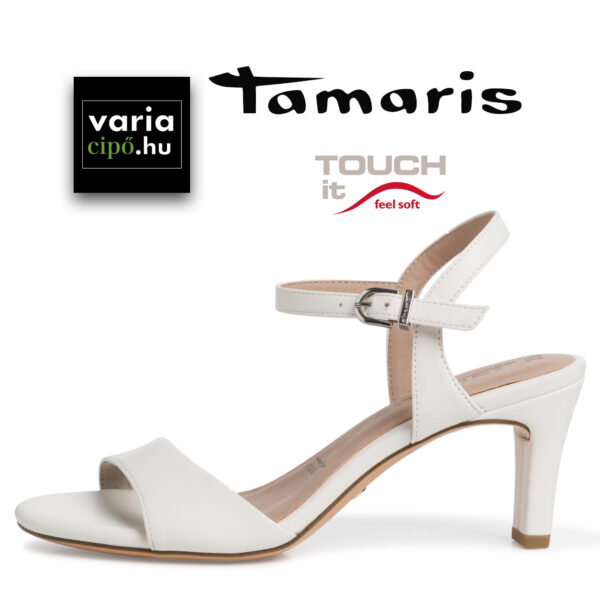 Tamaris magassarkú szandál, 1-28008-28-140, fehér