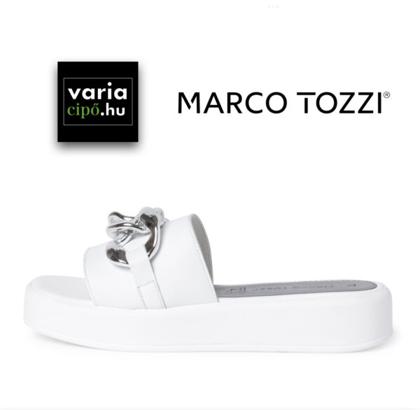 Marco Tozzi bőr papucs 2-27280-38-100-white
