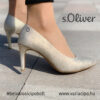 S.Oliver női magassarkú alkalmi cipő, 5-22403-28-403-champagne