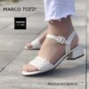 Marco Tozzi klasszikus kocka-sarkú szandál, 2-28204-28-109-offwhite, törtfehér