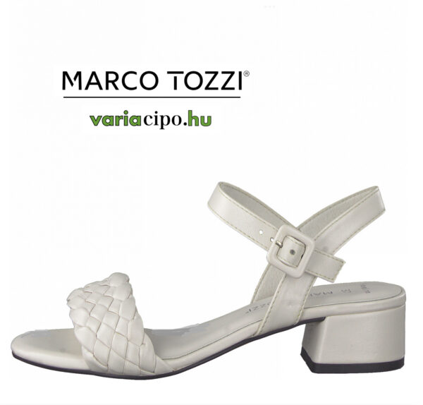 Marco Tozzi klasszikus kocka-sarkú szandál, 2-28204-28-109-offwhite, törtfehér