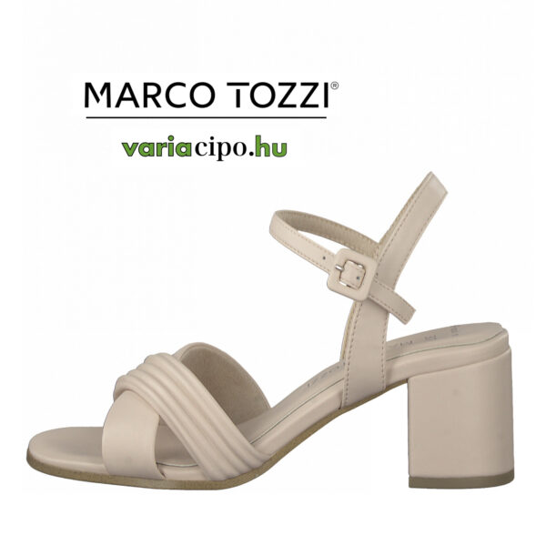 Marco Tozzi klasszikus kocka-sarkú szandál, 2-28301-38-560-powder