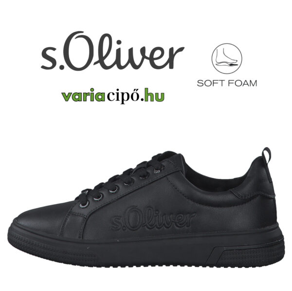 s.Oliver női utcai sportcipő, fekete, 5-23601-39-007-black