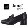 Jana félcipő klasszikus kockasarokkal, fekete lakk, 8-24365-29-018-black-patent