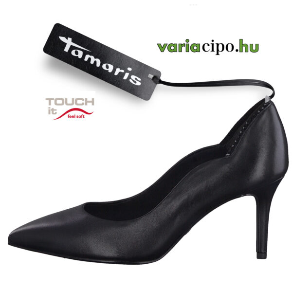 Tamaris női alkalmi cipő, fekete, bőr, 1-22430-29-001-black