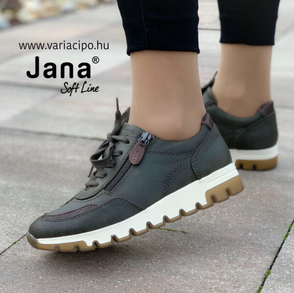 Jana sportos utcai cipő, 8-23768-29-707-khaki