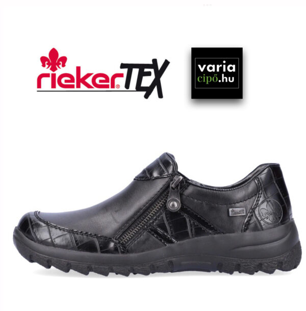 Rieker Tex bokacipő cipzárral, fekete, L7166-00-black