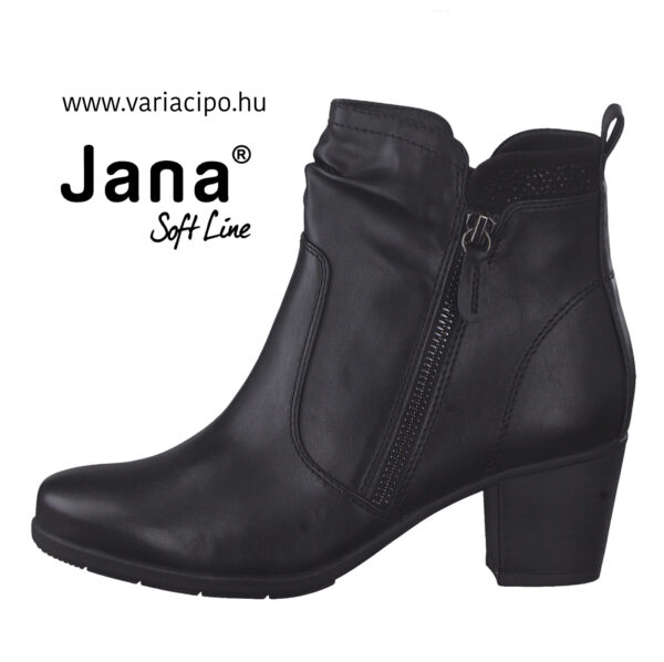 Jana bokacsizma, fekete, kényelmi bőséggel, 8-25363-29-001-black
