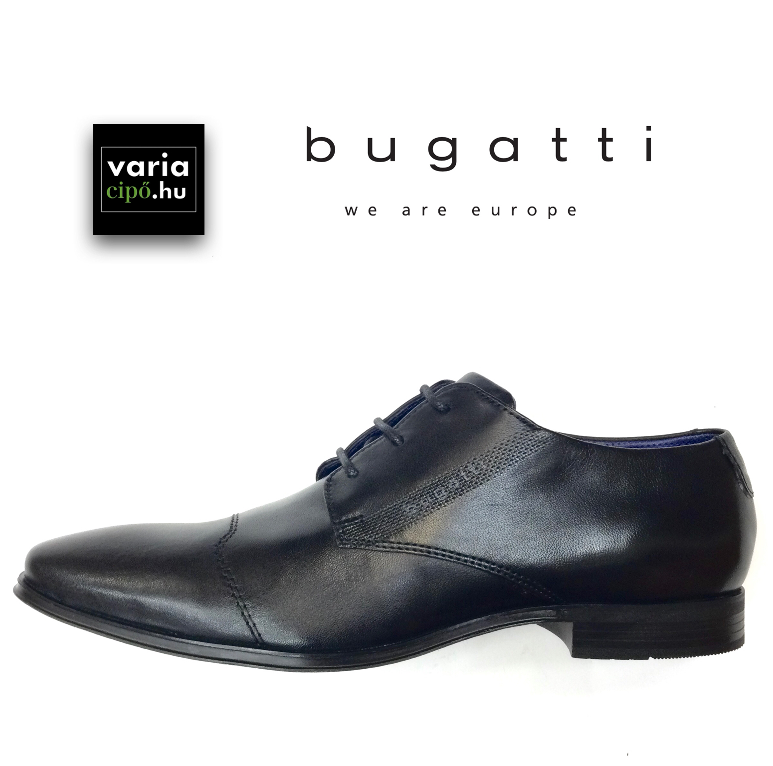 Bugatti klasszikus fekete alkalmi cipő, 311-A3110-4000 1000 black