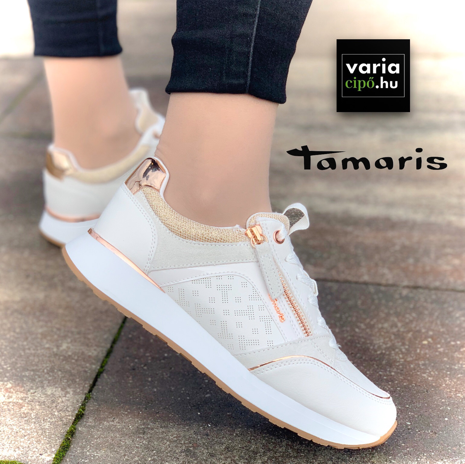 Tamaris fehér sneaker, 1-23726-20-144-white