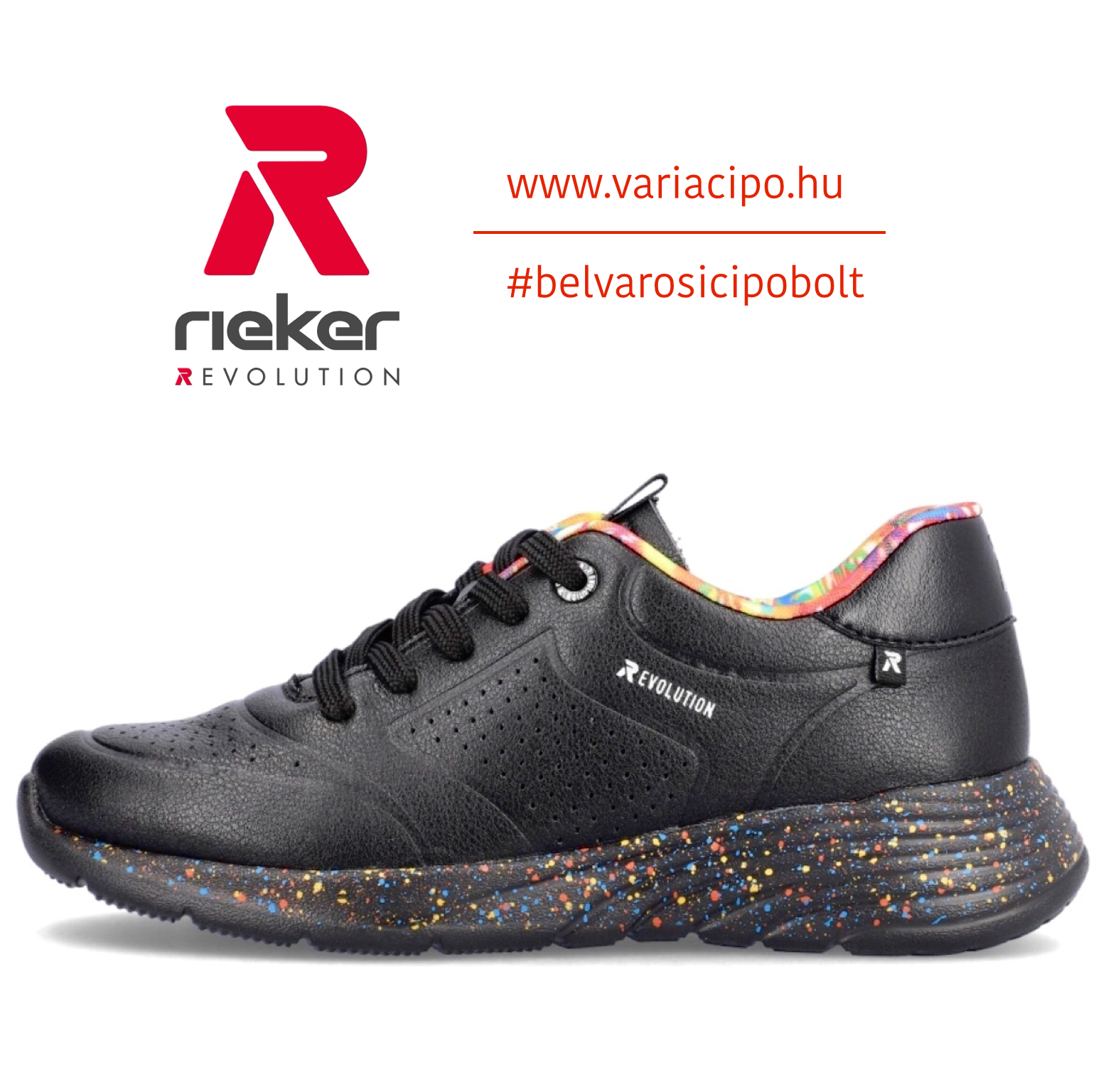 Rieker R-Evolution bőr sportcipő, W0402-00 black
