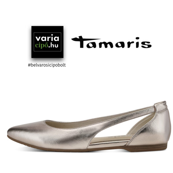 Tamaris balerina cipő, 1-22112-20 909 light gold