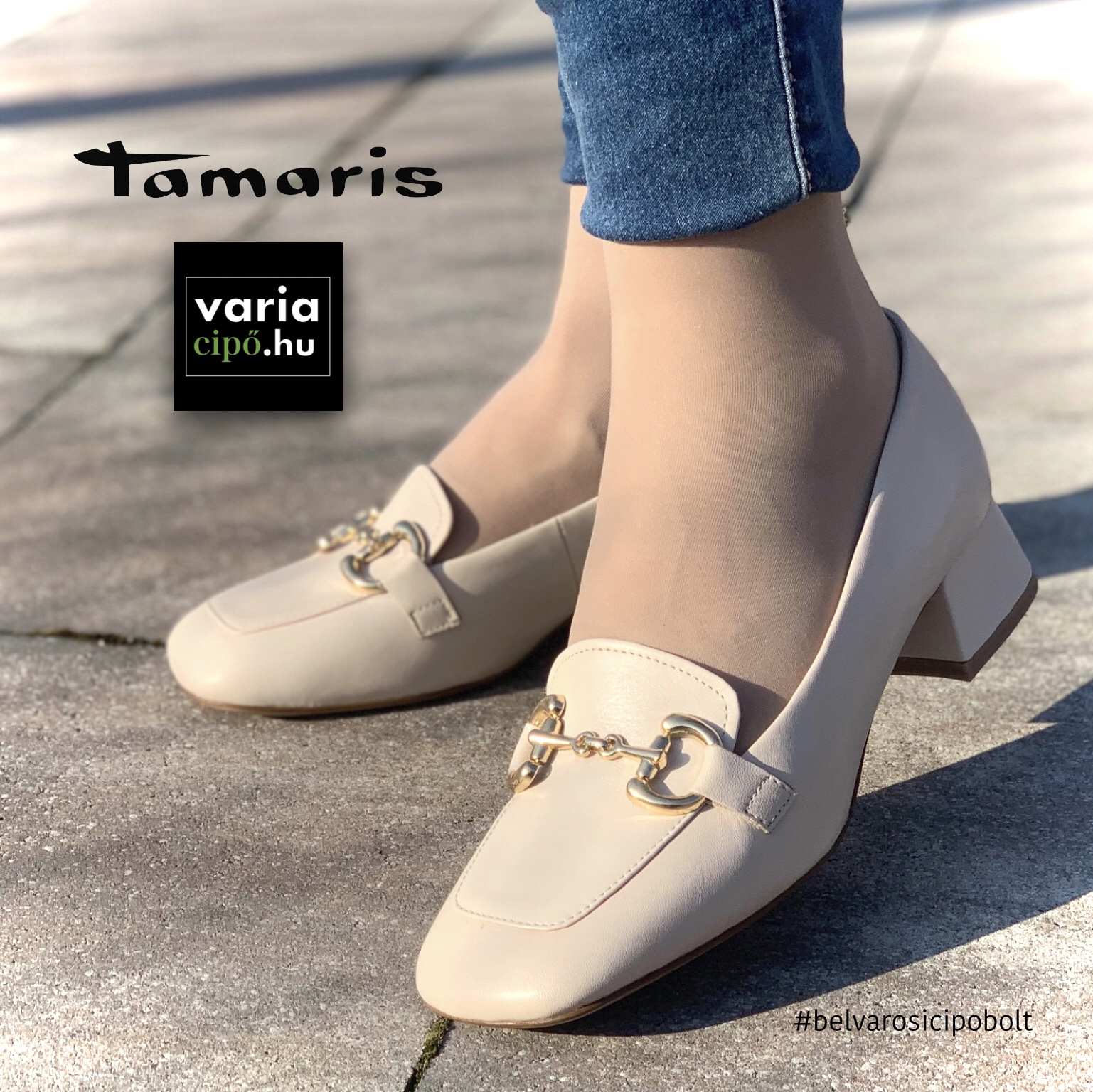 Tamaris bőr félcipő, 1-24303-20 418 ivory