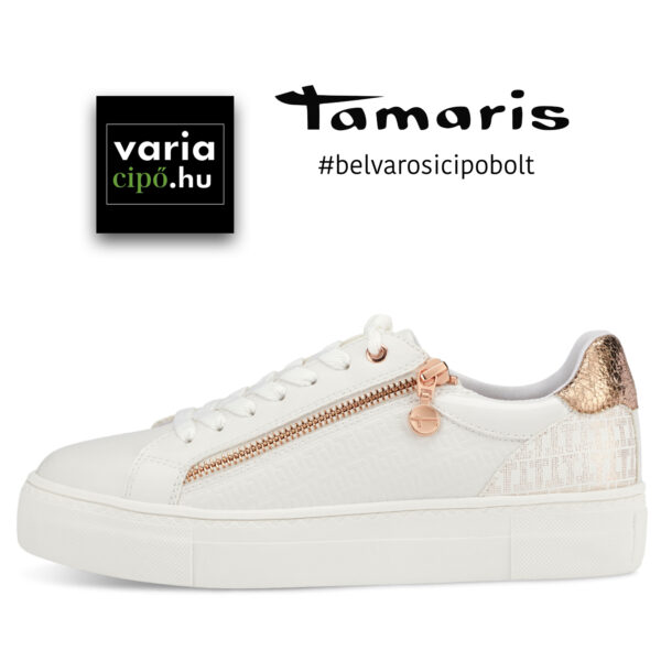 Fehér Tamaris sneaker, 1-23313-20 white/rosegold c.