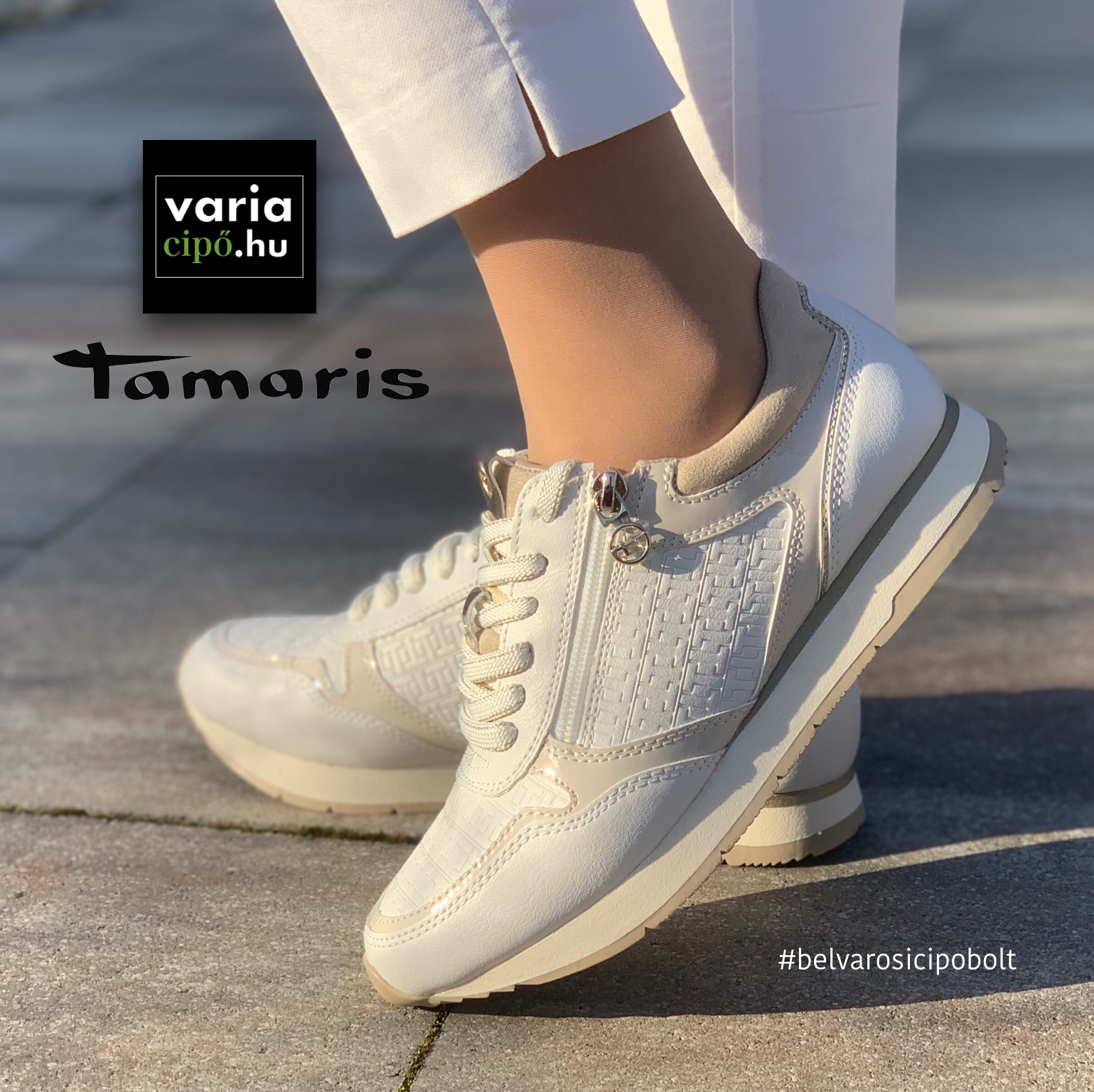 Tamaris sneaker törtfehér, 1-23603-42 147 offwhite comb