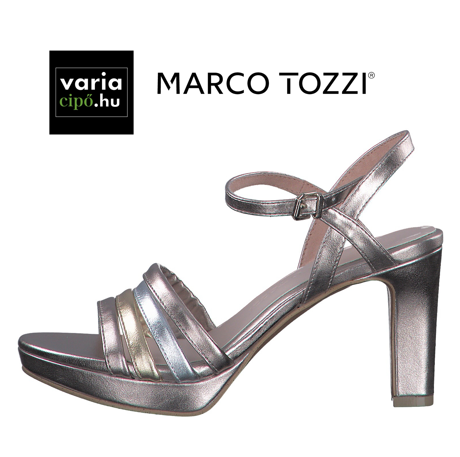 Marco Tozzi platformos szandál, 2-28309-20 532 rose met. comb