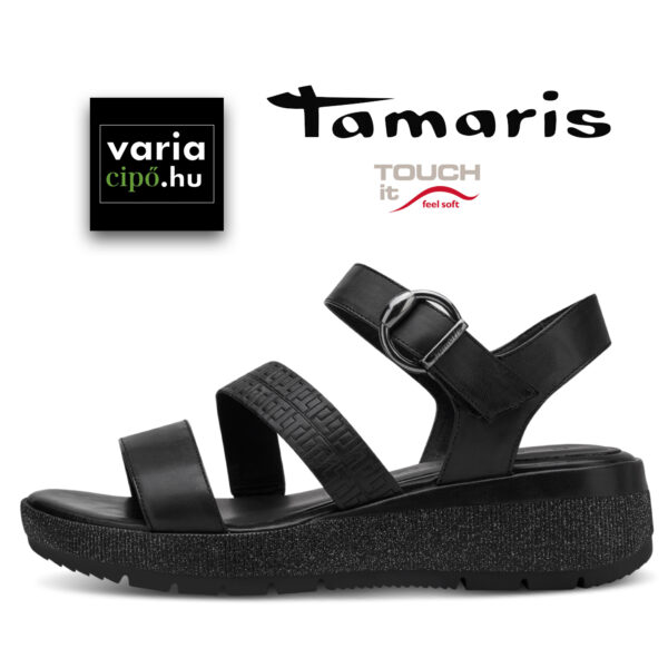 Fekete Tamaris szandál, 1-28714-20 001 black