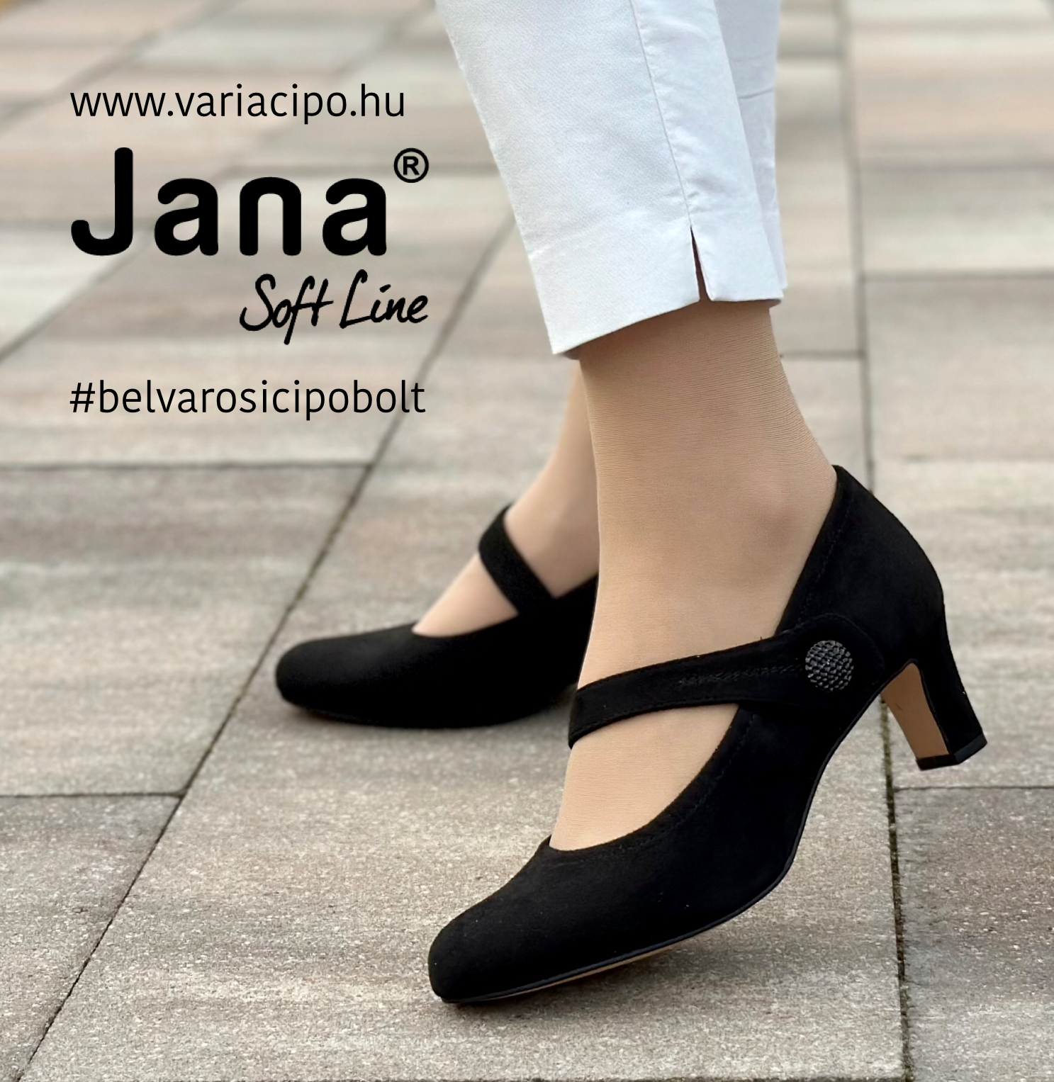 Jana pántos fekete félcipő, 8-22473-41-001 black