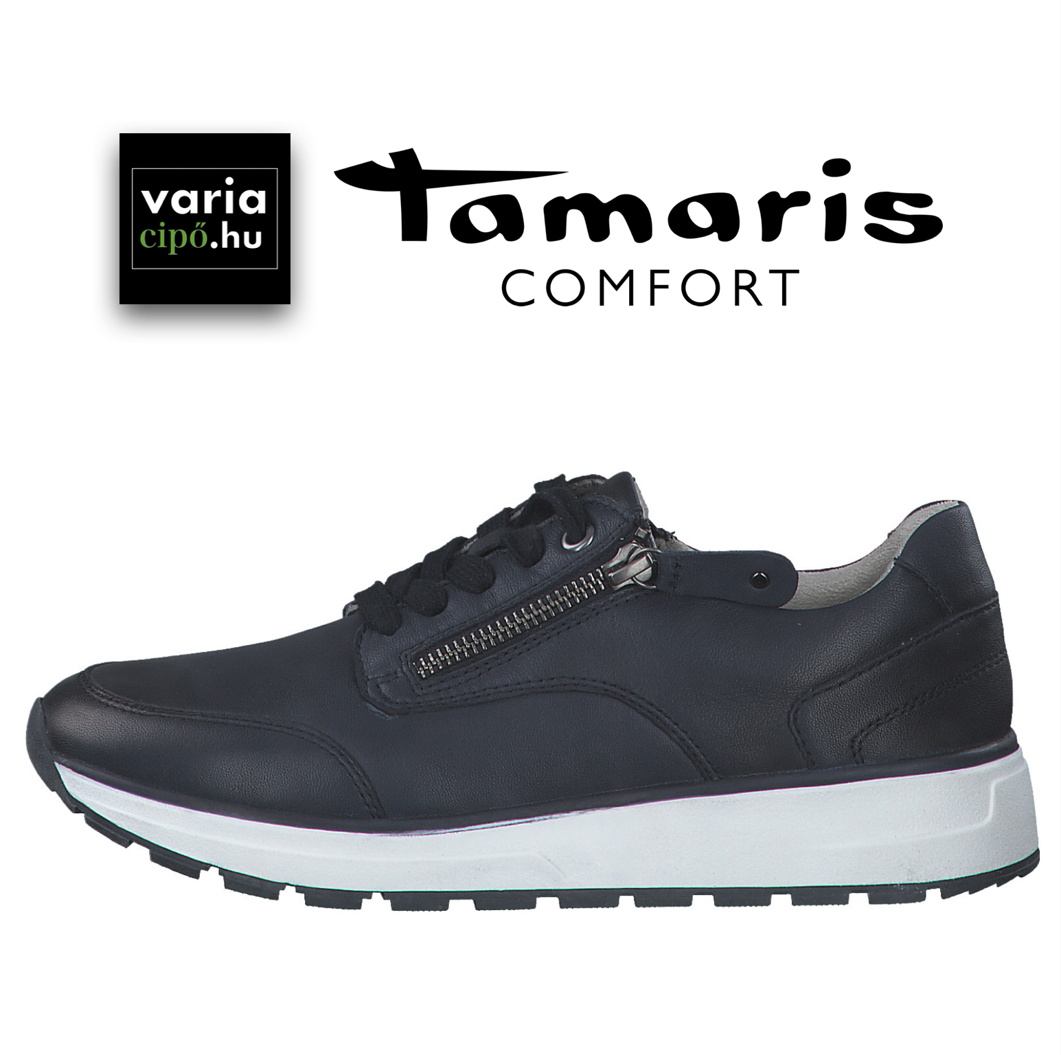Tamaris Comfort bőr félcipő, 8-83711-20 805 navy