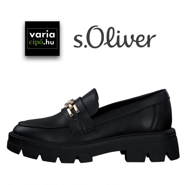 S.Oliver női loafer, 5-24700-41 022 black nappa