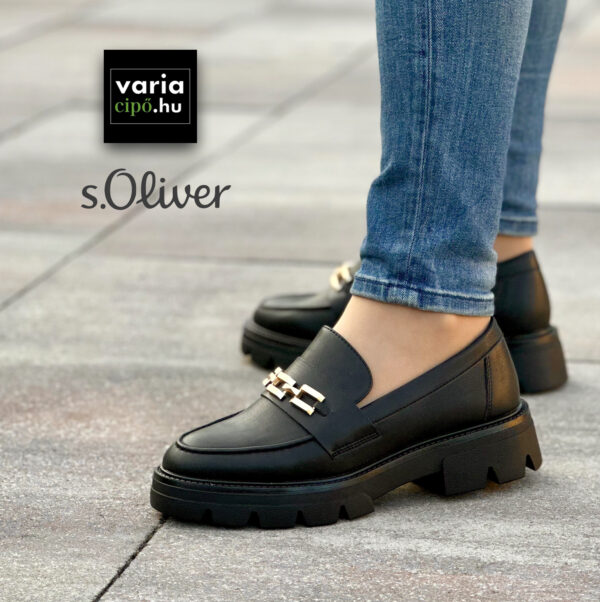 S.Oliver női loafer, 5-24700-41 022 black nappa