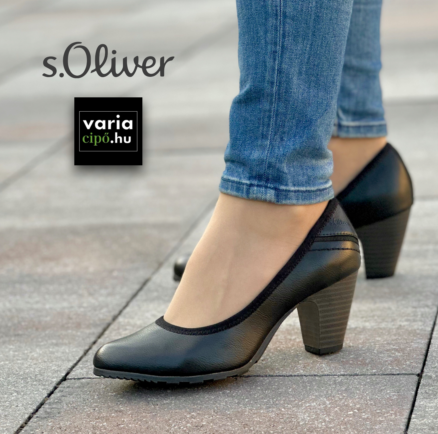 S.Oliver fekete női cipő, 5-22404-41 001 black