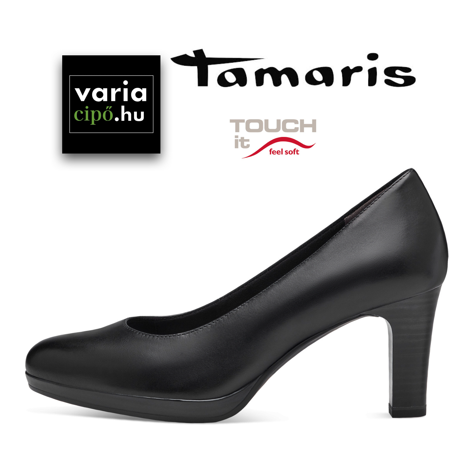Tamaris bőr félcipő fekete, 1-22410 001 black