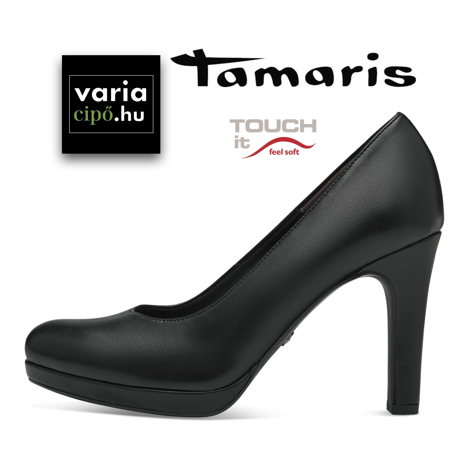 Platformos Tamaris  fekete cipő, 1-22426-41 020 black matt