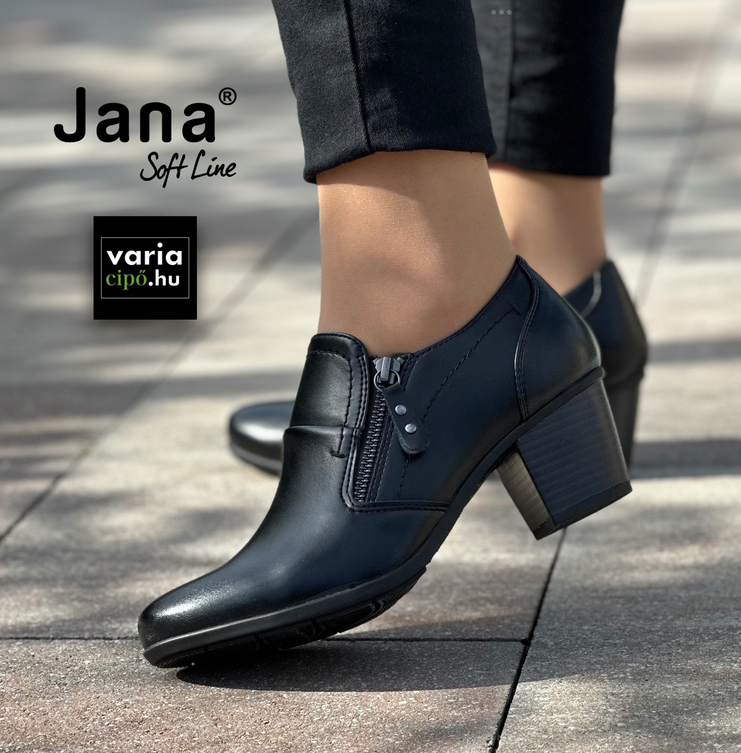 Jana klasszikus női félcipő, 8-24469-41 001 black