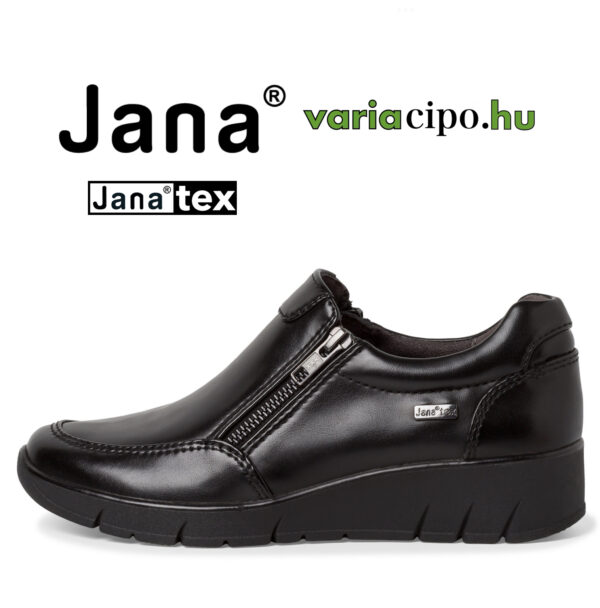 Jana Tex fekete félcipő, 8-24663-41 007 black uni