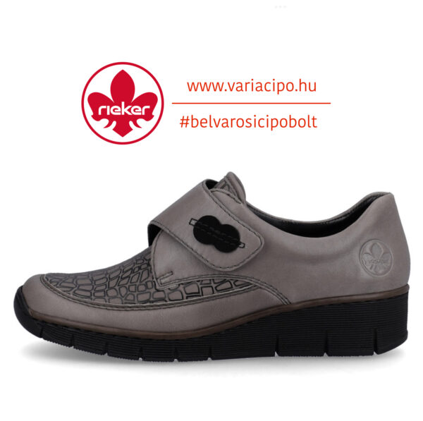 Szürke Rieker kényelmi cipő, 537c0-42 grey