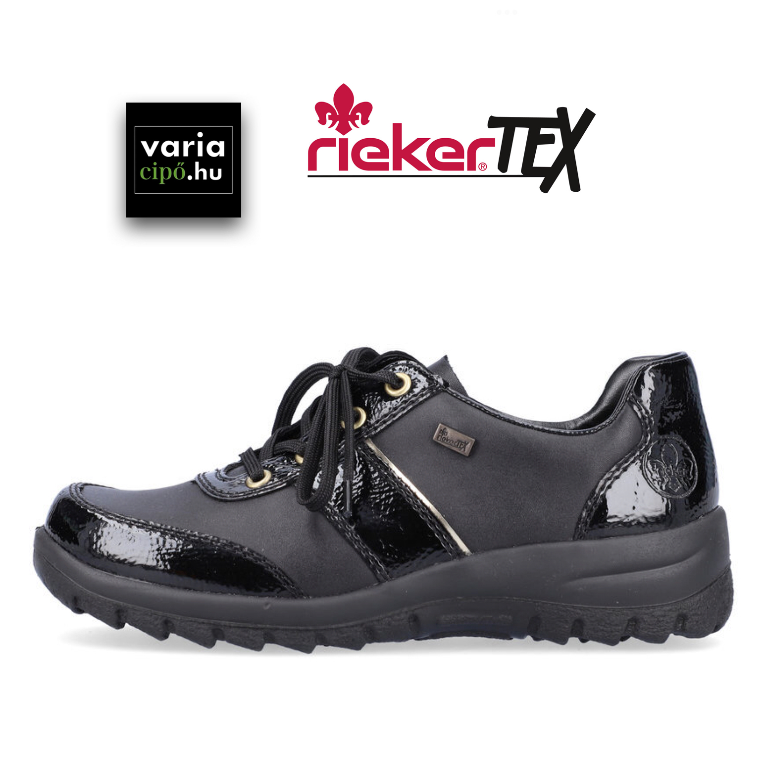 Rieker tex fűzős cipő, L7120-00 black