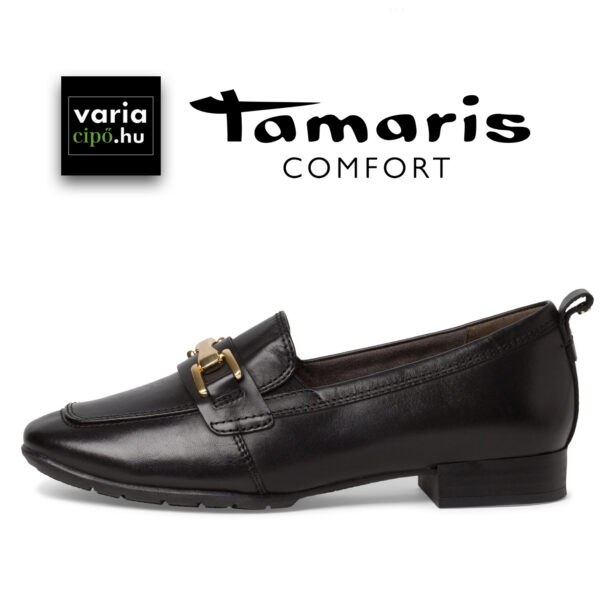 Tamaris Comfort bőr loafer, 8-84205-41 022 black nappa