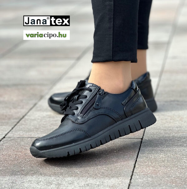 Jana Tex fekete sneaker, 8-23765-41 007 black uni