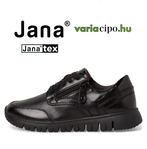 Jana Tex fekete sneaker, 8-23765-41 007 black uni