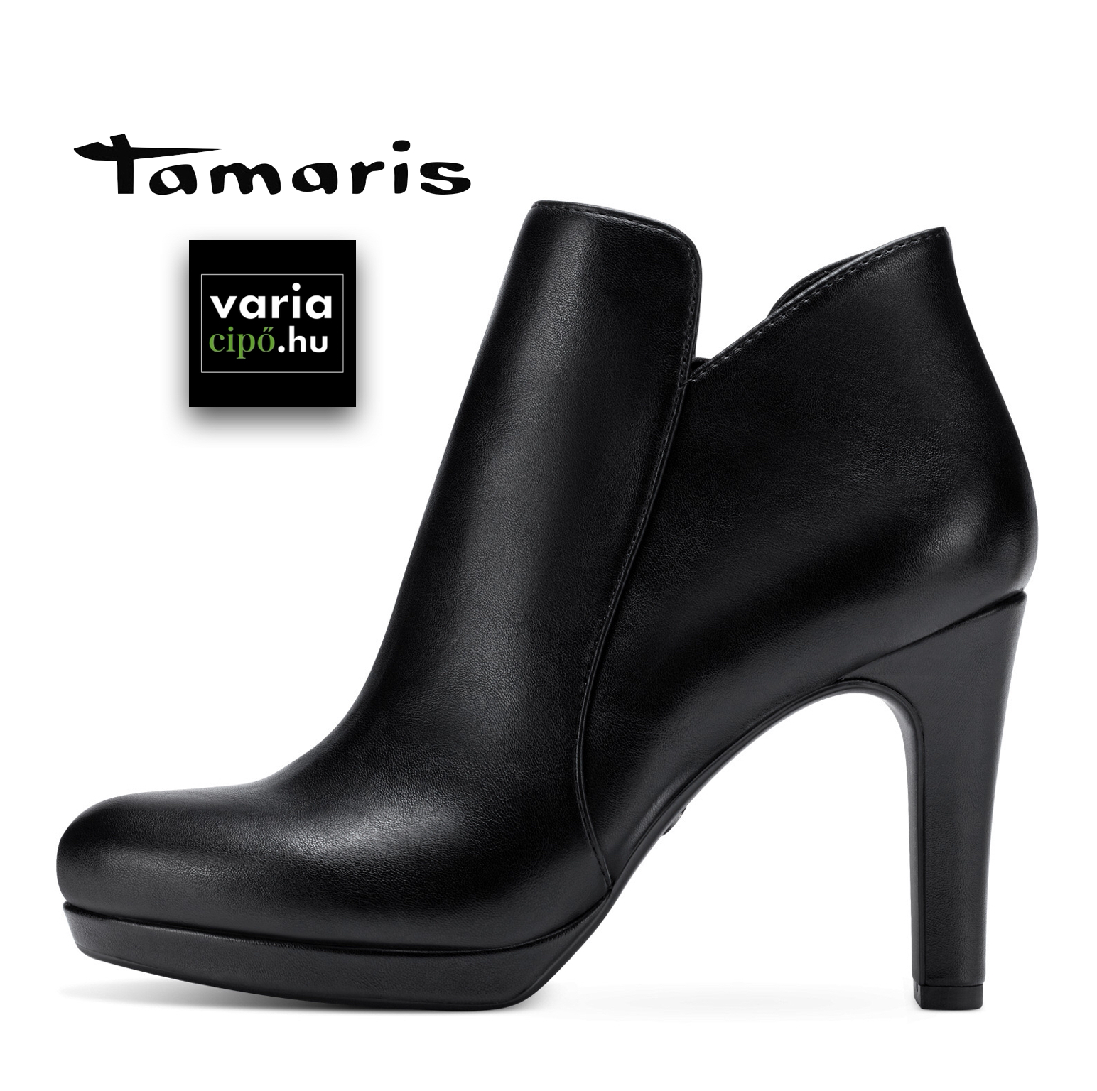 Tamaris fekete bokacipő, 1-25326-41 020 black matt