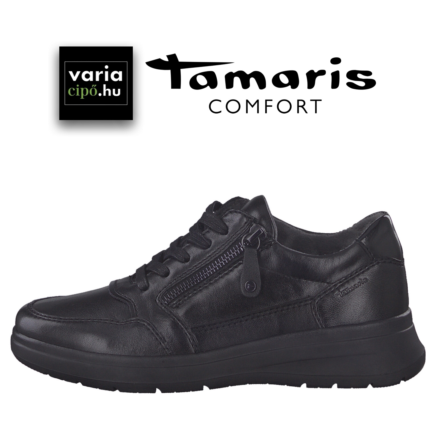 Tamaris Comfort fűzős félcipő, 8-83704-29 022 black nappa