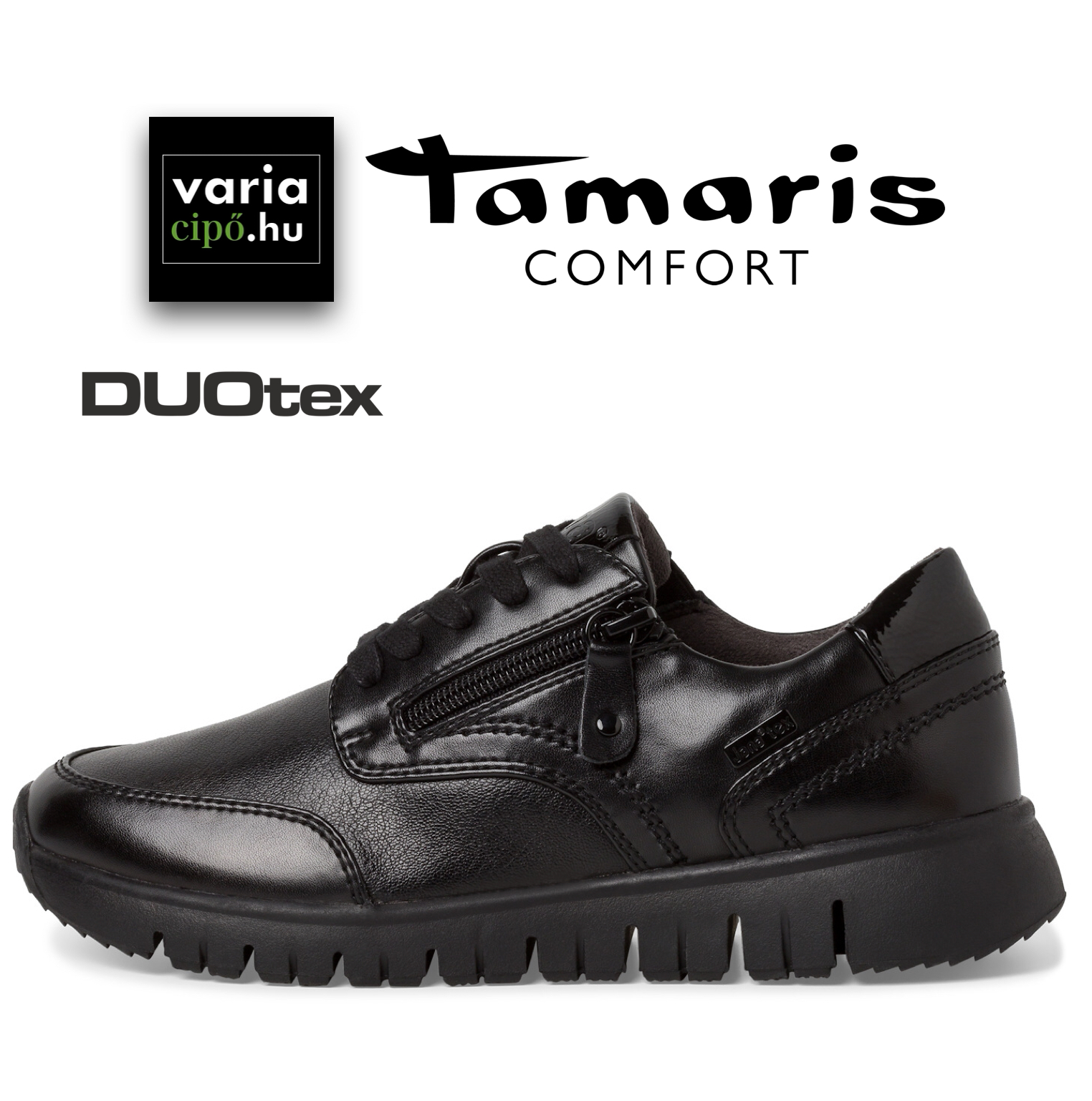 Tamaris Comfort duotex félcipő, 8-83705-41 022 black nappa