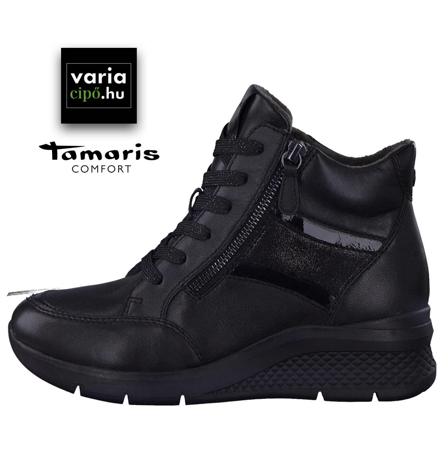 Tamaris Comfort fekete bakancs, 8-85209-41 098 black