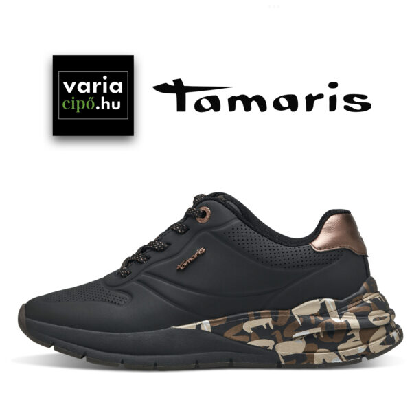 Tamaris fekete sneaker, 1-23748-41 098 black comb