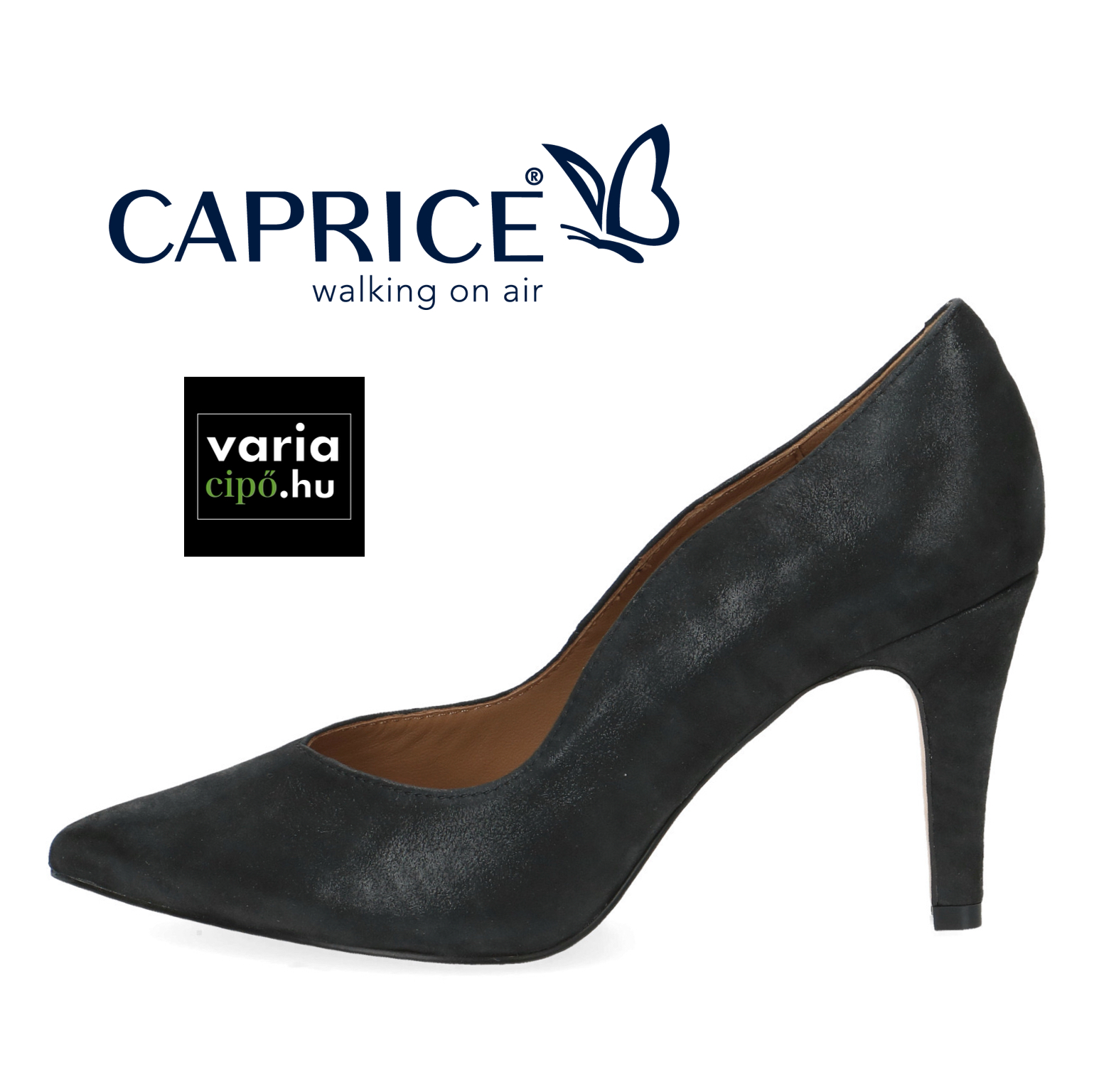 Caprice fekete alkalmi cipő, 9-22403-41 005 black pearl