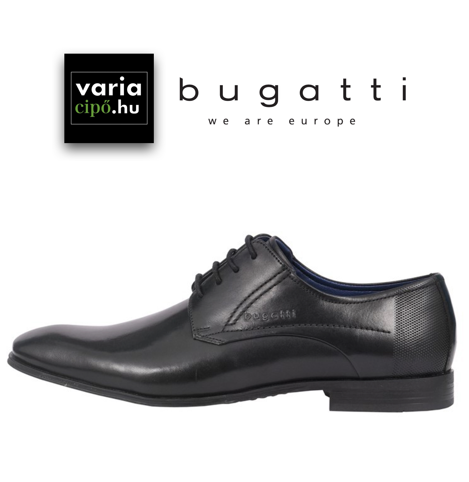 Fekete Bugatti  alkalmi cipő, 311-66605-1000 1000 black