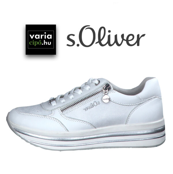 S.Oliver platformos sportcipő, 5-23649-42 110 white comb