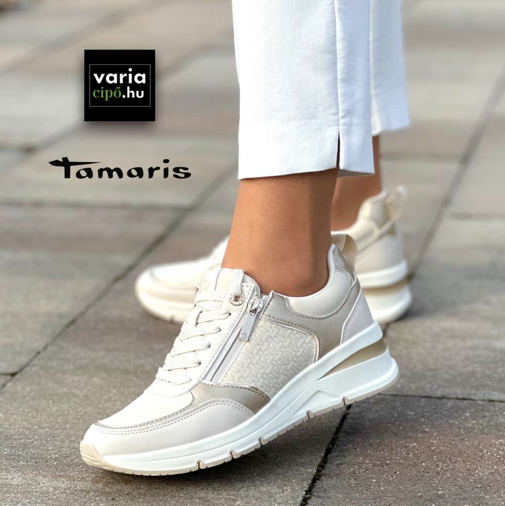 Bézs Tamaris sneaker, 1-23721-42 430 ivory comb