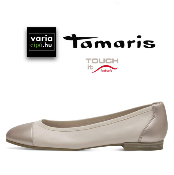 Tamaris balerina cipő, 1-22124-42 430 ivory comb