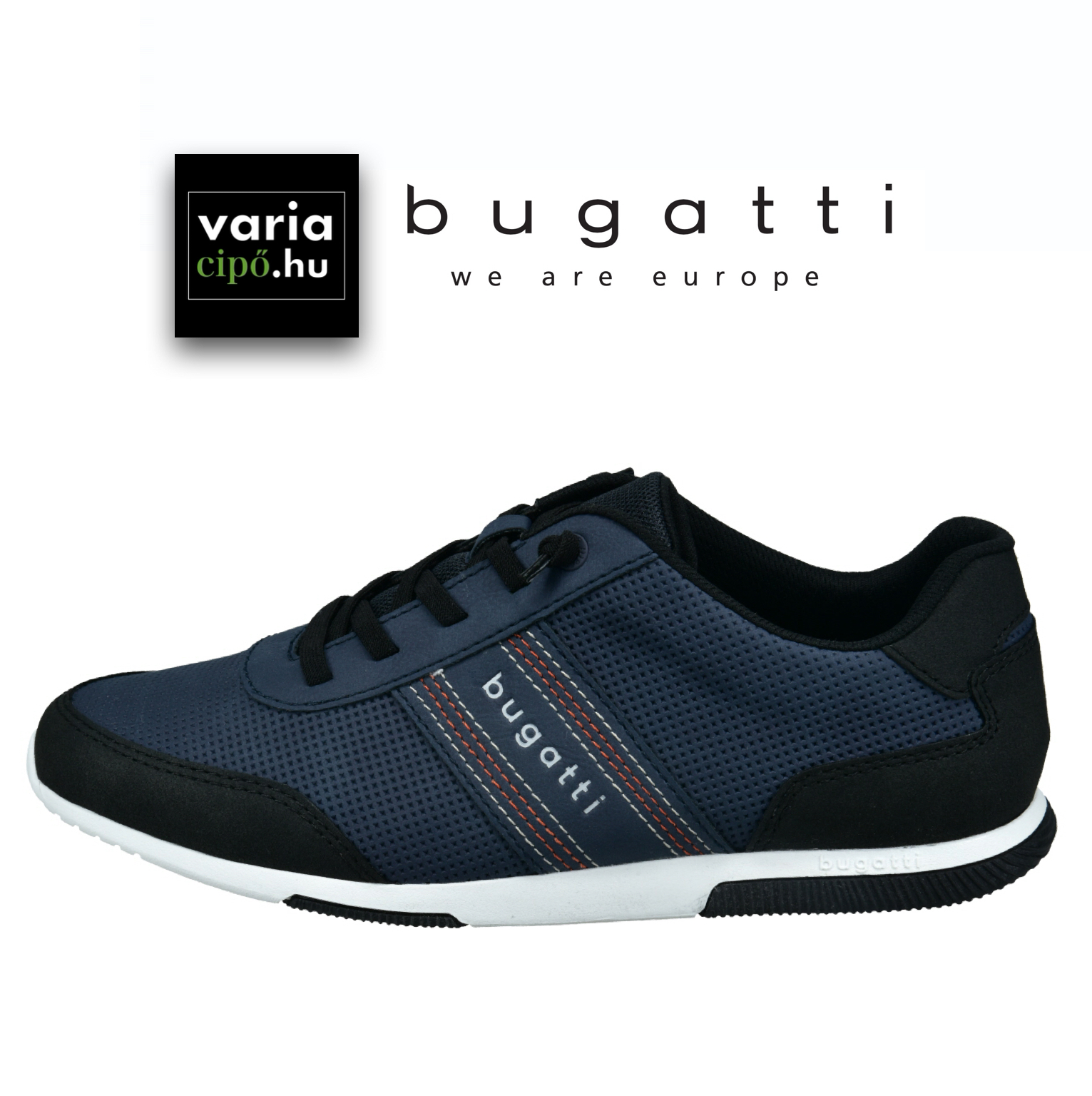 Sötétkék Bugatti sneaker, 325-86706-5550 4110 dark blue/black