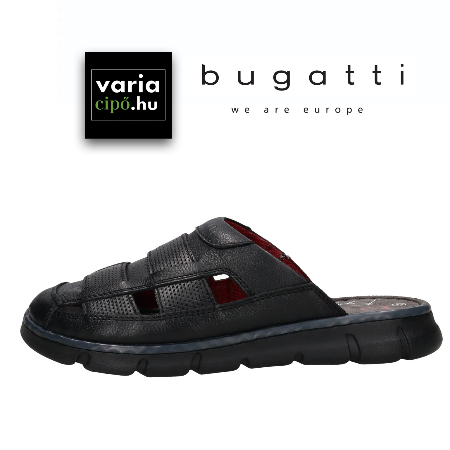 Bugatti bőr papucs, 321-AK082-1000 1000 black