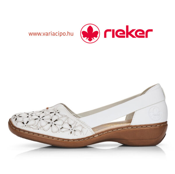 Fehér Rieker balerina cipő, 41356-80 white
